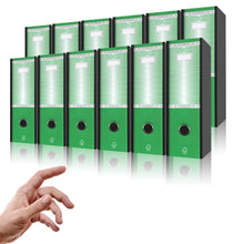 Carica l&#39;immagine nel visualizzatore di Gallery, LogicaShop UBOX Set Raccoglitori ad Anelli A4, Faldoni Ufficio con Custodia (Dorso 8, 12Pz Commerciale, Verde)
