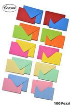 Cargar imagen en el visor de la galería, 100 Cartoncini Colorati con Busta Mini, Formato 11x8 cm, Biglietti Colorati Piccoli con Busta, Multicolore - Bigliettini Auguri con Buste 10 Colori Assortiti Forti e Pastello, Bustine con Foglietti
