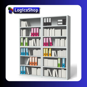 LogicaShop UBOX Set Raccoglitori ad Anelli A4, Faldoni Ufficio con Custodia (Dorso 8, 6Pz Commerciale, Viola)
