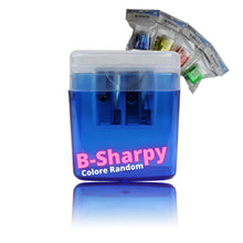 Cargar imagen en el visor de la galería, LogicaShop B-Sharpy Temperino con Serbatoio Piccolo per Destrimani, Temperamatite per Bambini Doppio Foro, Temperamatita per Matita Occhi Colorato, Temperino 2 Fori con Contenitore (Assortiti)
