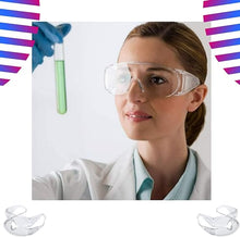 Cargar imagen en el visor de la galería, LogicaShop ® SafEye2 - Occhiali Protettivi Sanitari Virus Antiappannamento Certificati CE EN166 Sopra Protezione Occhi Chimica Trasparenti Compatibile Lavoro Laboratorio Chimico Uomo Donna
