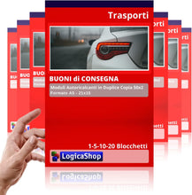 Cargar imagen en el visor de la galería, LogicaShop® Blocchi Buoni di Consegna Moduli in Duplice Copia, Blocchetti Autoricalcanti, Libretto Ricevute Ufficio 2 Copie Formato A5-21x15cm
