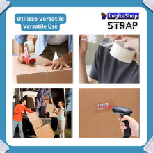 Laden Sie das Bild in den Galerie-Viewer, LogicaShop STRAP Rotoli Nastro Adesivo Largo per Imballaggio Pacchi, Spedizioni e Trasloco - Resistente e Silenzioso (24Pz, Trasparente)

