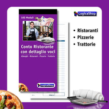 Carica l&#39;immagine nel visualizzatore di Gallery, LogicaShop ® Blocco Conto Ordini Ristorante con Dettaglio Voci - Ricevuta Pizzeria Trattoria
