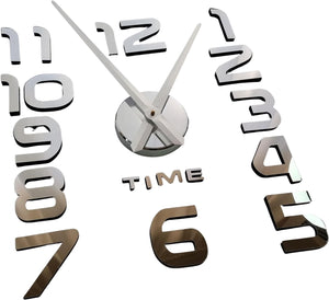 LogicaShop WallClock Orologio da Parete Grande con Numeri e Lancette Adesivi Fai da te, Silenzioso e Facile da Montare, Diametro 60-130 cm, Design Moderno 3D, Casa e Ufficio