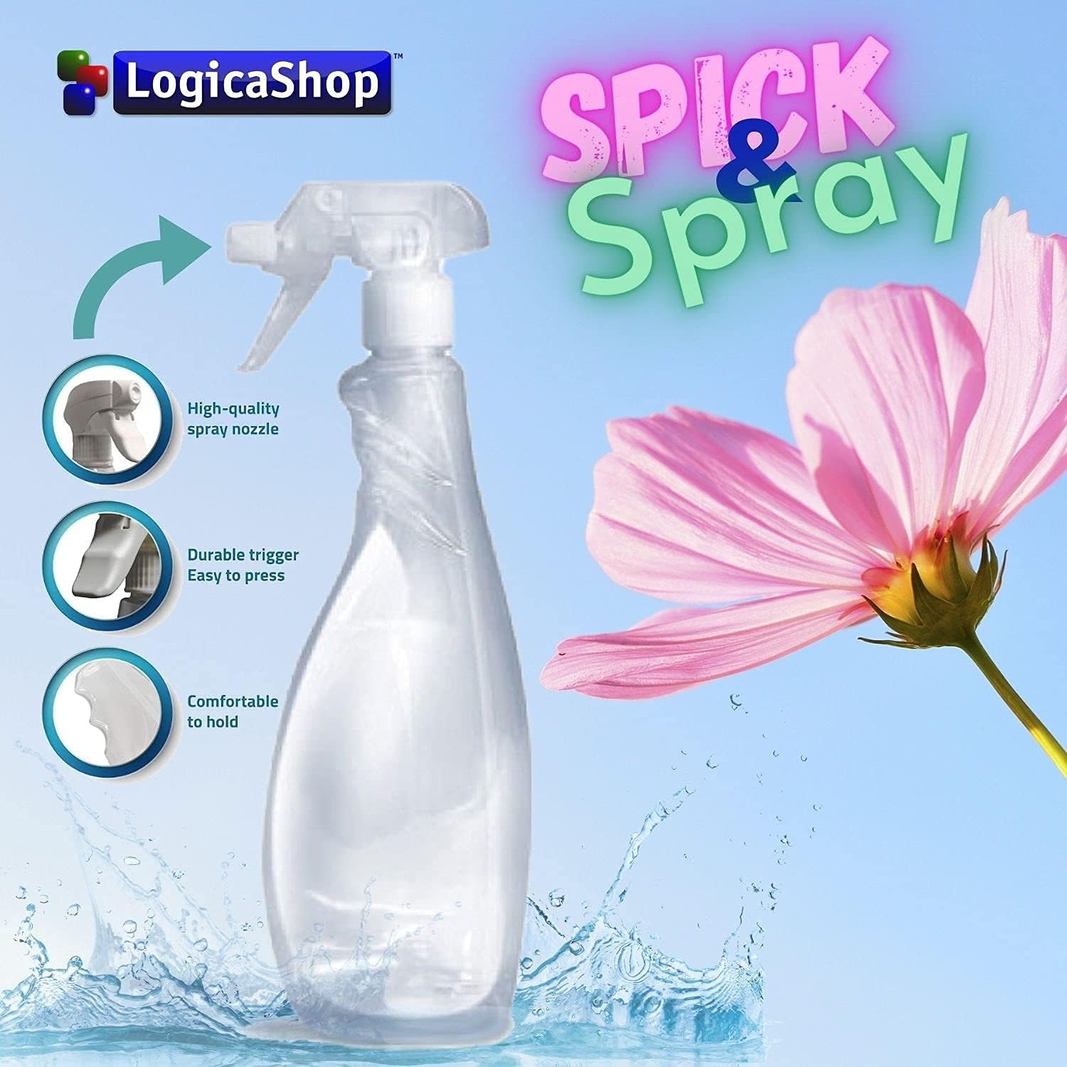 LogicaShop ® Spick & Spray - Spruzzino Nebulizzatore Plastica