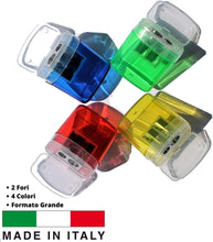 Carica l&#39;immagine nel visualizzatore di Gallery, LogicaShop B-Sharpy Temperino con Serbatoio Piccolo per Destrimani, Temperamatite per Bambini Doppio Foro, Temperamatita per Matita Occhi Colorato, Temperino 2 Fori con Contenitore
