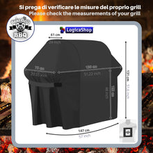 Carica l&#39;immagine nel visualizzatore di Gallery, LogicaShop Bear Grill BBQ - Custodia Copri Barbecue da Esterno Rettangolare, Impermeabile e Resistente (COVER 147x67x122)
