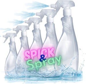 LogicaShop Spick & Spray - Spruzzino Nebulizzatore Plastica Trasparente Vuoto uso Professionale, Bottiglia Flacone Spray, Spruzzatore Parrucchieri, Piante, Pulizie (750 ml)