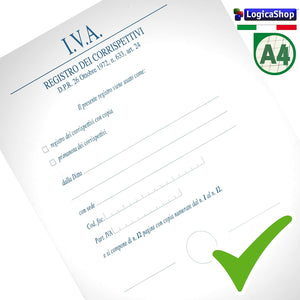 LogicaShop Registro dei Corrispettivi Iva Giornalieri 12 Mesi, Libro Giornale Contabile in Duplice Copia, Blocco Autoricalcante Formato A4, Registri Contabilità Entrate Uscite