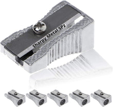 Carica l&#39;immagine nel visualizzatore di Gallery, LogicaShop Sharpy Metal Temperino Piccolo Classico Alluminio e Acciaio - Temperamatite metallo 1 foro Per Matite Kawai, Bambini Scuola e Trucco Matita Occhi
