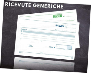 LogicaShop Blocchi Ricevuta Generica in Duplice Copia, Blocchetto Libretti Ricevute Generiche, Blocchetti Autoricalcanti per Pagamento Associazione, Ricevutario ASD Sportive