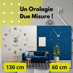 LogicaShop ® WallClock Large Wall Clock with DIY Adhesive Numbers and Hands, Silent and Easy to Assemble, Diameter 60-130 cm, Modern 3D Design, Home and Office