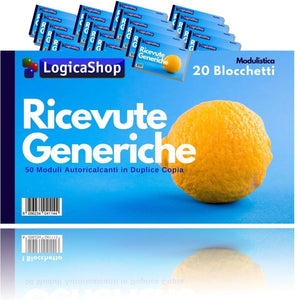 LogicaShop ® Generische Duplikat-Quittungsblöcke, generische Quittungshefte, sich selbst neu berechnende Blöcke für Vereinszahlungen, ASD-Sport-Quittungsbuch