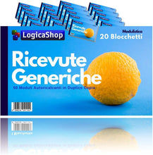 Carica l&#39;immagine nel visualizzatore di Gallery, LogicaShop Blocchi Ricevuta Generica in Duplice Copia, Blocchetto Libretti Ricevute Generiche, Blocchetti Autoricalcanti per Pagamento Associazione, Ricevutario ASD Sportive
