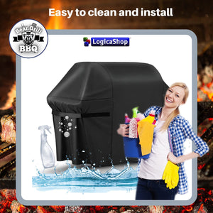 LogicaShop Bear Grill BBQ - Custodia Copri Barbecue da Esterno Rettangolare, Impermeabile e Resistente (COVER 147x67x122)
