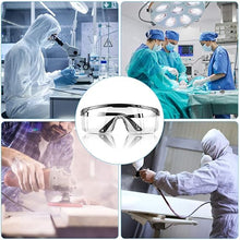 Cargar imagen en el visor de la galería, LogicaShop ® SafEye1 - Occhiali Protettivi Sanitari Virus Antiappannamento Certificati CE EN166 Sopra Protezione Occhi Chimica Trasparenti Compatibile Lavoro Laboratorio Chimico Uomo Donna
