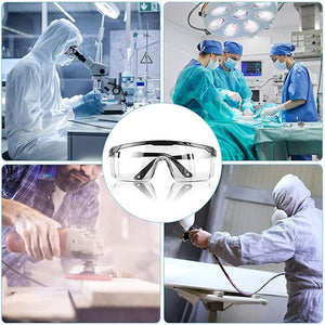 LogicaShop SafEye1 - Occhiali Protettivi Sanitari Virus Antiappannamento Certificati CE EN166 Sopra Protezione Occhi Chimica Trasparenti Compatibile Lavoro Laboratorio Chimico Uomo Donna