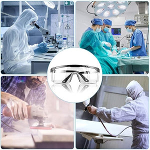 LogicaShop ® SafEye1 - Anti-fog Virus Healthcare Protective Glasses CE EN166 Certified Over Transparent Chemical Eye Protection Compatible for Chemical Laboratory Work Men Women