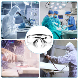 LogicaShop SafEye1 - Occhiali Protettivi Sanitari Virus Antiappannamento Certificati CE EN166 Sopra Protezione Occhi Chimica Trasparenti Compatibile Lavoro Laboratorio Chimico Uomo Donna (1)
