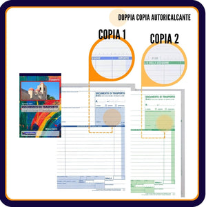 LogicaShop ® Speedy-DDT Blocco Documento di Trasporto Formato A5 21x15 cm Moduli Doppia Copia - Blocchetto DDT 50x2 - Blocchetti Autoricalcanti Trasporti in Duplice Copie