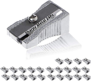LogicaShop Sharpy Metal Temperino Piccolo Classico Alluminio e Acciaio - Temperamatite metallo 1 foro Per Matite Kawai, Bambini Scuola e Trucco Matita Occhi