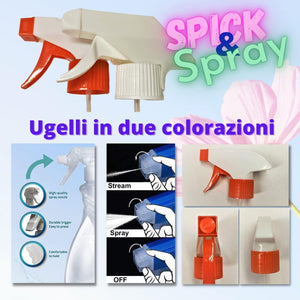 LogicaShop Spick & Spray - Spruzzino Nebulizzatore Plastica Trasparente Vuoto uso Professionale, Bottiglia Flacone Spray, Spruzzatore Parrucchieri, Piante, Pulizie (750 ml)