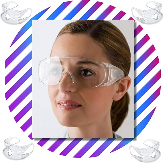 LogicaShop SafEye2 - Occhiali Protettivi Sanitari Virus Antiappannamento Certificati CE EN166 Sopra Protezione Occhi Chimica Trasparenti Compatibile Lavoro Laboratorio Chimico Uomo Donna