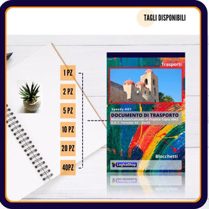 LogicaShop Speedy-DDT Blocco Documento di Trasporto Formato A5 21x15 cm Moduli Doppia Copia - Blocchetto DDT 50x2 - Blocchetti Autoricalcanti Trasporti in Duplice Copie