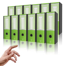 Carica l&#39;immagine nel visualizzatore di Gallery, LogicaShop UBOX Set Raccoglitori ad Anelli A4, Faldoni Ufficio con Custodia (Dorso 8, 12Pz Commerciale, Lime)
