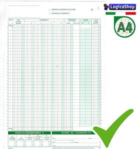 LogicaShop Registro dei Corrispettivi Iva Giornalieri 12 Mesi, Libro Giornale Contabile in Duplice Copia, Blocco Autoricalcante Formato A4, Registri Contabilità Entrate Uscite