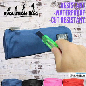 LogicaShop Astuccio Portapenne Piccolo a Bustina Morbido Impermeabile Scomparto Vuoto 1 Zip, (Blu)