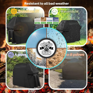 LogicaShop ® Bear Grill BBQ Outdoor Barbecue Cover, Resistant Waterproof Rectangular Cover (COVER 147x67x122)