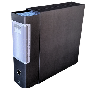 LogicaShop UBOX 1 RACCOGLITORE AD ANELLI A4 CON CUSTODIA – CLASSIFICATORI FALDONI DOCUMENTI ARCHIVIO UFFICIO – DOX REGISTRATORI A LEVA (Dorso 8, Protocollo 35cm, 9 Colori)