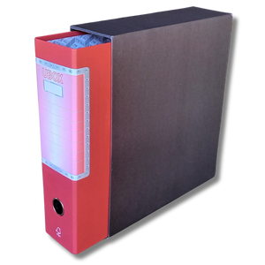 LogicaShop UBOX 1 RACCOGLITORE AD ANELLI A4 CON CUSTODIA – CLASSIFICATORI FALDONI DOCUMENTI ARCHIVIO UFFICIO – DOX REGISTRATORI A LEVA (Dorso 8, Commerciale 32cm, 9 Colori)