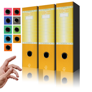 LogicaShop UBOX SET 3 RACCOGLITORI AD ANELLI A4 CON CUSTODIA – CLASSIFICATORI FALDONI DOCUMENTI ARCHIVIO UFFICIO – DOX REGISTRATORI A LEVA (Dorso 8, Commerciale 32cm, 9 Colori)