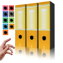 Cargar imagen en el visor de la galería, LogicaShop UBOX SET 3 RACCOGLITORI AD ANELLI A4 CON CUSTODIA – CLASSIFICATORI FALDONI DOCUMENTI ARCHIVIO UFFICIO – DOX REGISTRATORI A LEVA (Dorso 8, Protocollo 35cm, 9 Colori)
