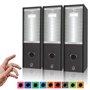 LogicaShop UBOX SET 3 RACCOGLITORI AD ANELLI A4 CON CUSTODIA – CLASSIFICATORI FALDONI DOCUMENTI ARCHIVIO UFFICIO – DOX REGISTRATORI A LEVA (Dorso 8, Commerciale 32cm, 9 Colori)