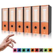 Carica l&#39;immagine nel visualizzatore di Gallery, LogicaShop ® UBOX SET 6 RACCOGLITORI AD ANELLI A4 CON CUSTODIA – CLASSIFICATORI FALDONI DOCUMENTI ARCHIVIO UFFICIO – DOX REGISTRATORI A LEVA (Dorso 8, Commerciale 32cm, 9 Colori)
