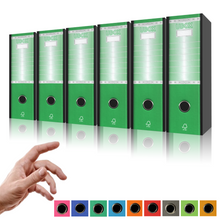 Carica l&#39;immagine nel visualizzatore di Gallery, LogicaShop ® UBOX SET 6 RACCOGLITORI AD ANELLI A4 CON CUSTODIA – CLASSIFICATORI FALDONI DOCUMENTI ARCHIVIO UFFICIO – DOX REGISTRATORI A LEVA (Dorso 8, Commerciale 32cm, 9 Colori)
