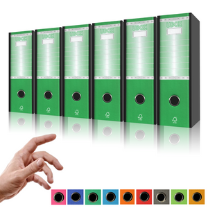 LogicaShop UBOX SET 6 RACCOGLITORI AD ANELLI A4 CON CUSTODIA – CLASSIFICATORI FALDONI DOCUMENTI ARCHIVIO UFFICIO – DOX REGISTRATORI A LEVA (Dorso 8, Commerciale 32cm, 9 Colori)