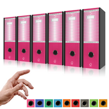 Carica l&#39;immagine nel visualizzatore di Gallery, LogicaShop ® UBOX SET 6 RACCOGLITORI AD ANELLI A4 CON CUSTODIA – CLASSIFICATORI FALDONI DOCUMENTI ARCHIVIO UFFICIO – DOX REGISTRATORI A LEVA (Dorso 8, Protocollo 35cm, 9 Colori)
