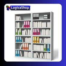 Cargar imagen en el visor de la galería, LogicaShop ® UBOX SET 6 RACCOGLITORI AD ANELLI A4 CON CUSTODIA – CLASSIFICATORI FALDONI DOCUMENTI ARCHIVIO UFFICIO – DOX REGISTRATORI A LEVA (Dorso 8, Commerciale 32cm, 9 Colori)
