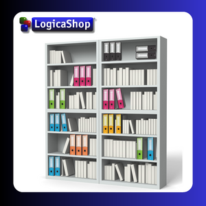 LogicaShop ® UBOX SET 6 A4-RINGBINDER MIT ETUI – AKTENORDNER, BÜROARCHIV – DOX-HEBELREKORDER (Rücken 8, kommerziell 32 cm, 9 Farben)