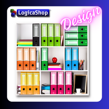 Laden Sie das Bild in den Galerie-Viewer, LogicaShop ® UBOX SET 6 A4-RINGBINDER MIT ETUI – AKTENORDNER, BÜROARCHIV – DOX-HEBELREKORDER (Rücken 8, kommerziell 32 cm, 9 Farben)
