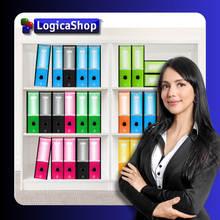 Carica l&#39;immagine nel visualizzatore di Gallery, LogicaShop ® UBOX SET 6 RACCOGLITORI AD ANELLI A4 CON CUSTODIA – CLASSIFICATORI FALDONI DOCUMENTI ARCHIVIO UFFICIO – DOX REGISTRATORI A LEVA (Dorso 8, Protocollo 35cm, 9 Colori)
