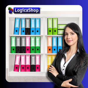 LogicaShop UBOX 1 RACCOGLITORE AD ANELLI A4 CON CUSTODIA – CLASSIFICATORI FALDONI DOCUMENTI ARCHIVIO UFFICIO – DOX REGISTRATORI A LEVA (Dorso 8, Protocollo 35cm, 9 Colori)