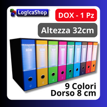 Load image into Gallery viewer, LogicaShop ® UBOX 1 A4 RING BINDER WITH CASE – FILE FOLDER DOCUMENTS OFFICE ARCHIVE – DOX LEVER RECORDERS (Spine 8, Commercial 32cm, 9 Colours)

