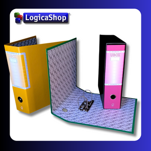 LogicaShop ® UBOX SET 6 A4 RING BINDERS WITH CASE – FILE FOLDER FOLDERS OFFICE ARCHIVES – DOX LEVER RECORDERS (Spine 8, Commercial 32cm, 9 Colours)