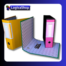 Cargar imagen en el visor de la galería, LogicaShop UBOX SET 3 RACCOGLITORI AD ANELLI A4 CON CUSTODIA – CLASSIFICATORI FALDONI DOCUMENTI ARCHIVIO UFFICIO – DOX REGISTRATORI A LEVA (Dorso 8, Protocollo 35cm, 9 Colori)
